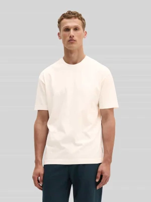 t-shirt o kroju loose fit z czystej bawełny Marc O'Polo Złamany biały