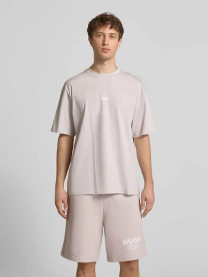t-shirt o kroju loose fit z czystej bawełny model 'Nalono' Hugo Blue