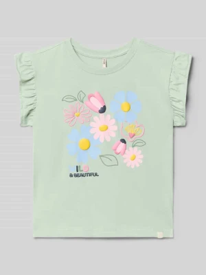 T-shirt o kroju loose fit z czystej bawełny model 'RUTH' Only