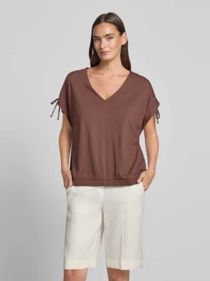 T-shirt o kroju loose fit z mieszanki wiskozy s.Oliver Ciemnobrązowy