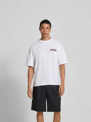 T-shirt o kroju loose fit z nadrukiem z logo Dsquared2 Biały