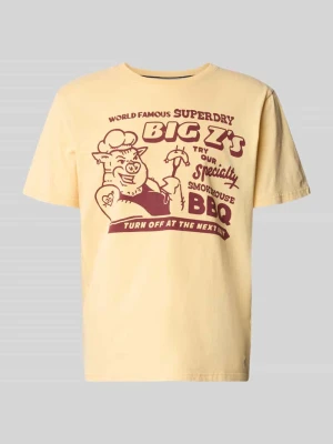 t-shirt o kroju loose fit z nadrukiem z logo model 'Roadside Trade' Superdry