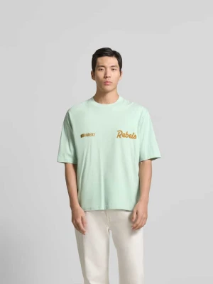 T-shirt o kroju loose fit z wyhaftowanym logo Dsquared2 Miętowy