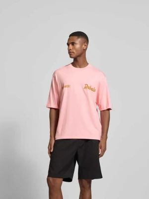 T-shirt o kroju loose fit z wyhaftowanym logo Dsquared2 Różowy