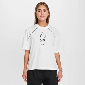 T-shirt o kroju oversize dla dużych dzieci (dziewcząt) Nike Sportswear - Biel