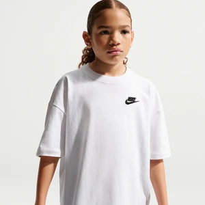 T-shirt o kroju oversize dla dużych dzieci Nike - Biel