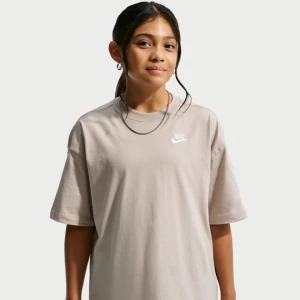 T-shirt o kroju oversize dla dużych dzieci Nike - Brązowy