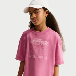 T-shirt o kroju oversize dla dużych dzieci Nike - Różowy