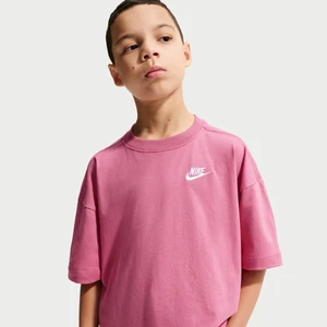 T-shirt o kroju oversize dla dużych dzieci Nike - Różowy