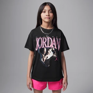 T-shirt o kroju oversize dla dużych dzieci Soar Jordan - Czerń