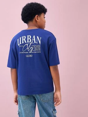 T-shirt o kroju oversize z czystej bawełny organicznej, z nadrukiem na plecach bonprix