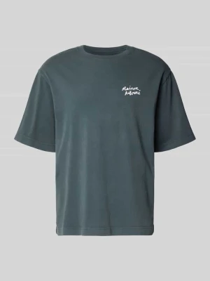 t-shirt o kroju oversized fit z detal z logo Maison Kitsuné Ciemnoszary