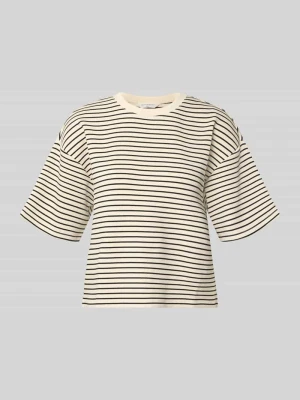 t-shirt o kroju oversized fit z mieszanka wiskozy MSCH Copenhagen Beżowy