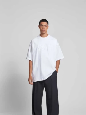 t-shirt o kroju oversized z detal z logo Vetements Biały
