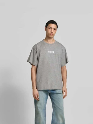 t-shirt o kroju oversized z detalem z logo MM6 Maison Margiela Średnioszary melanż