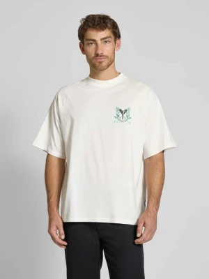 T-shirt o kroju oversized z nadrukiem z logo carlo colucci