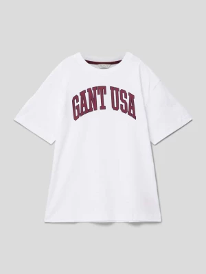 T-shirt o kroju oversized z nadrukiem z logo Gant