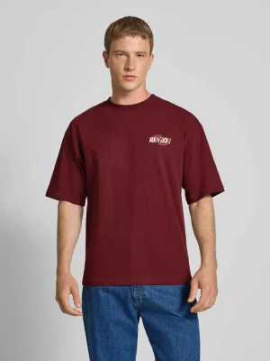 T-shirt o kroju oversized z nadrukiem z logo i okrągłym dekoltem REVIEW