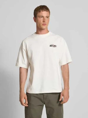 T-shirt o kroju oversized z nadrukiem z logo i okrągłym dekoltem REVIEW