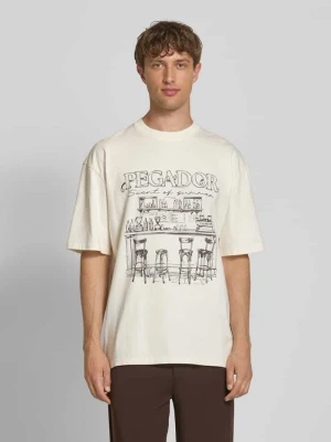 T-shirt o kroju oversized z nadrukiem z logo model ‘Barno’ Pegador