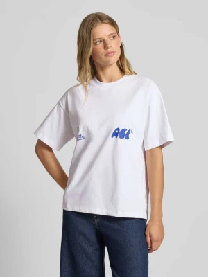 T-shirt o kroju oversized z nadrukiem z logo model ‘Oyster and Champange’ ANOTHER COTTON LAB