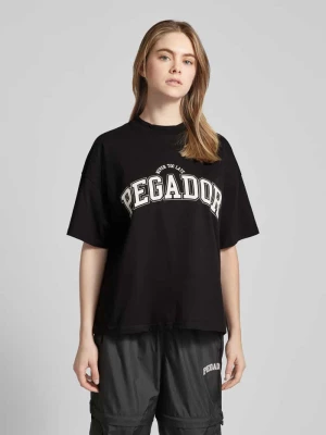 T-shirt o kroju oversized z nadrukiem z logo model ‘WAYRUNA’ Pegador