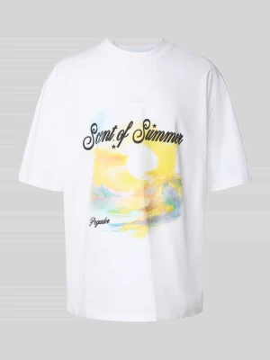 T-shirt o kroju oversized z nadrukiem z logo Pegador