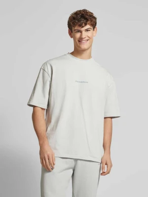T-shirt o kroju oversized z nadrukiem z logo Pegador Jasnoszary