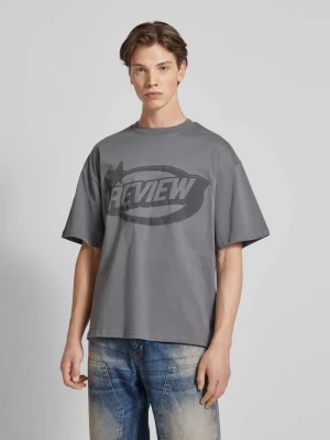 T-shirt o kroju oversized z nadrukiem z logo REVIEW