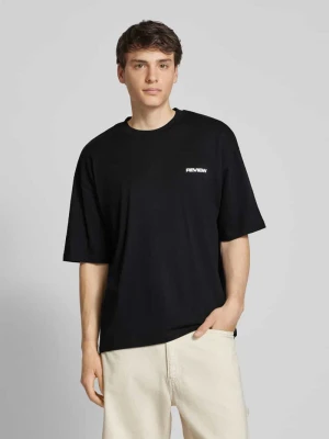 T-shirt o kroju oversized z nadrukiem z logo REVIEW