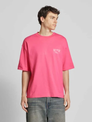 T-shirt o kroju oversized z nadrukiem z logo REVIEW