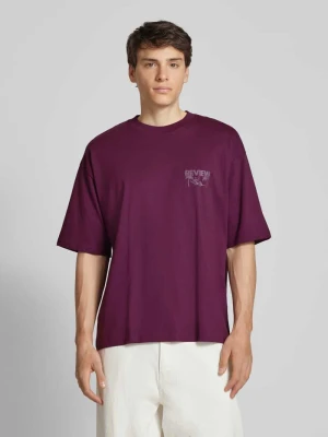 T-shirt o kroju oversized z nadrukiem z logo REVIEW