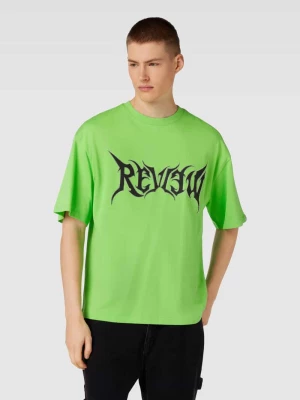 T-shirt o kroju oversized z nadrukiem z logo TECHNO REVIEW