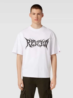 T-shirt o kroju oversized z nadrukiem z logo TECHNO REVIEW