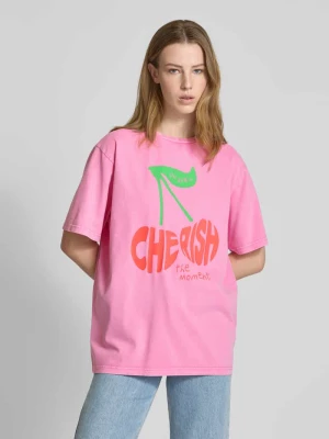T-shirt o kroju oversized z nadrukiem z motywem i napisem model ‘Cherish’ OH APRIL