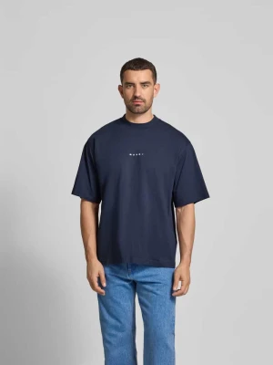 T-shirt o kroju oversized z nadrukowanym logo Marni Czarny