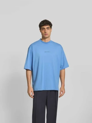T-shirt o kroju oversized z nadrukowanym logo Marni Niebieski