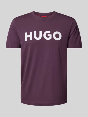 T-shirt o kroju oversized z okrągłym dekoltem model ‘DULIVIO’ HUGO