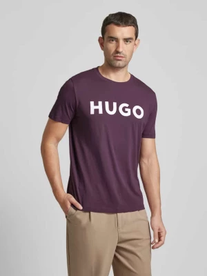 T-shirt o kroju oversized z okrągłym dekoltem model ‘DULIVIO’ HUGO