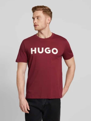 T-shirt o kroju oversized z okrągłym dekoltem model ‘DULIVIO’ HUGO