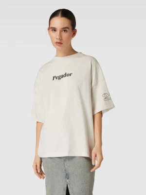 T-shirt o kroju oversized z okrągłym dekoltem model ‘HABO’ Pegador