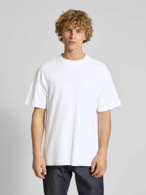 T-shirt o kroju oversized z okrągłym, prążkowanym dekoltem Weekday