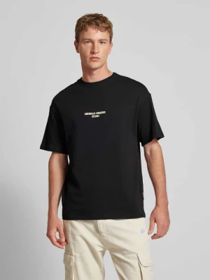 T-shirt o kroju oversized z prążkowanym, okrągłym dekoltem model ‘NOTO’ jack & jones