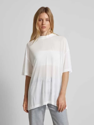 T-shirt o kroju oversized z rękawem o dł. 3/4 model ‘Mesh’ Karo Kauer