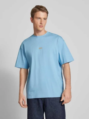 T-shirt o kroju oversized z wiskozy z nadrukiem z logo model ‘Nalono’ HUGO Blue