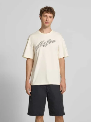 t-shirt o kroju oversized z wyhaftowanym logo Karl Kani Biały