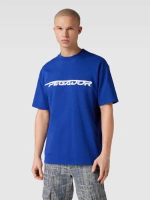 T-shirt o kroju oversized z wyhaftowanym logo model ‘MANOR’ Pegador