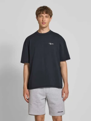 T-shirt o kroju oversized z wyhaftowanym logo model ‘Signar’ Pegador