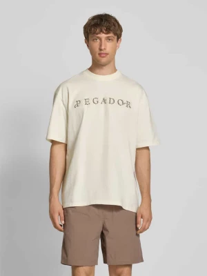 T-shirt o kroju oversized z wyhaftowanym logo model ‘Zenor’ Pegador