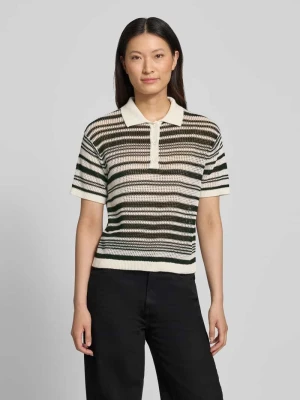 T-shirt o kroju regular fit w dzianinowej optyce comma Czarny